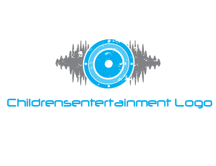 sound waves behind speaker logo