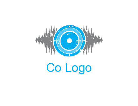 sound waves behind speaker logo