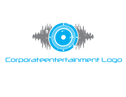 sound waves behind speaker logo