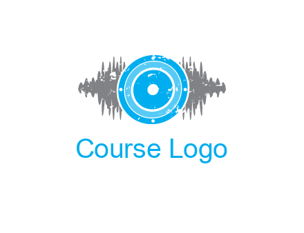 sound waves behind speaker logo