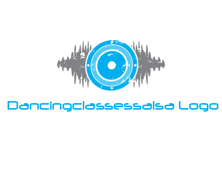sound waves behind speaker logo