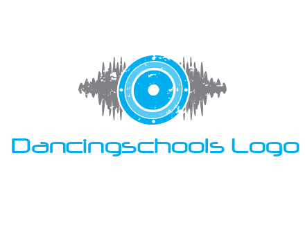 sound waves behind speaker logo