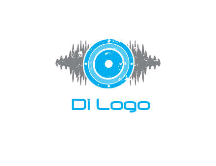 sound waves behind speaker logo