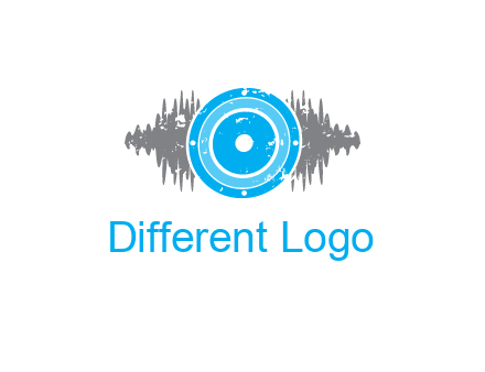 sound waves behind speaker logo