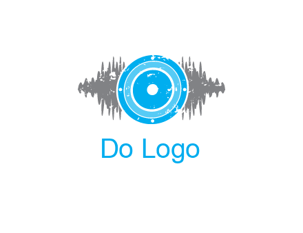 sound waves behind speaker logo