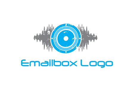 sound waves behind speaker logo