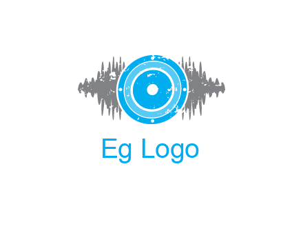 sound waves behind speaker logo