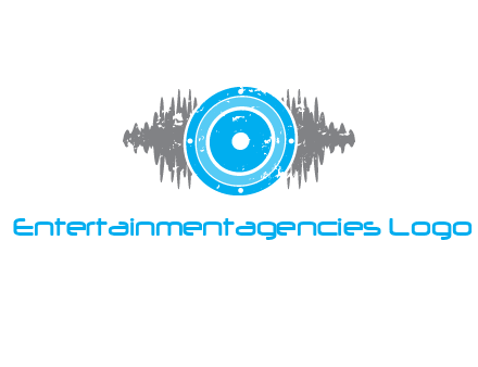 sound waves behind speaker logo
