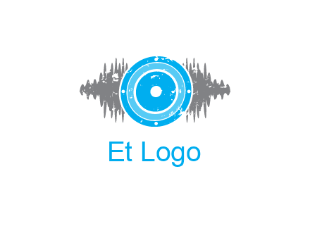 sound waves behind speaker logo