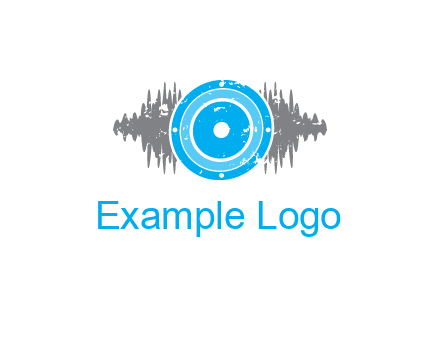 sound waves behind speaker logo
