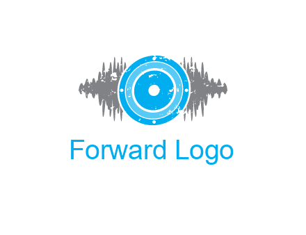 sound waves behind speaker logo