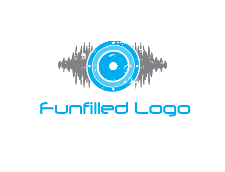 sound waves behind speaker logo