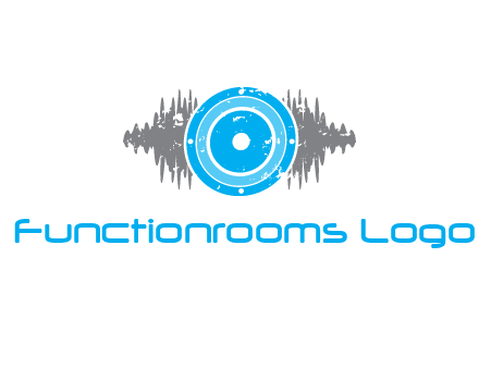 sound waves behind speaker logo