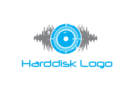 sound waves behind speaker logo