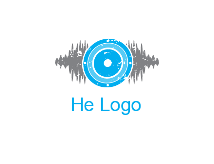 sound waves behind speaker logo