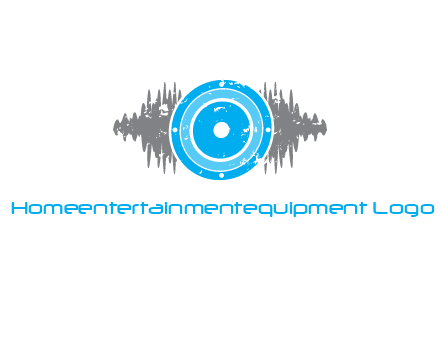 sound waves behind speaker logo