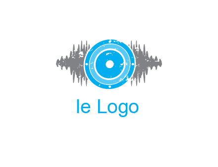 sound waves behind speaker logo
