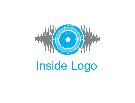 sound waves behind speaker logo