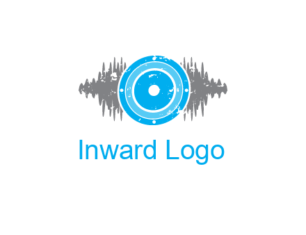 sound waves behind speaker logo