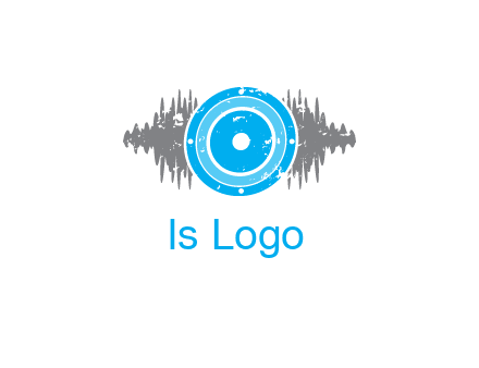 sound waves behind speaker logo