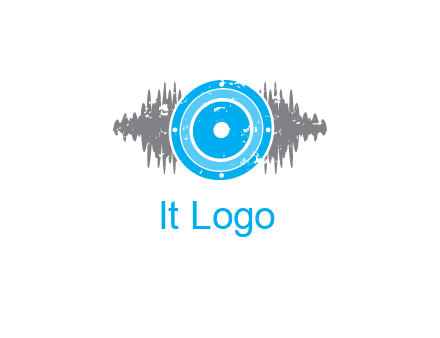 sound waves behind speaker logo