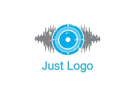 sound waves behind speaker logo