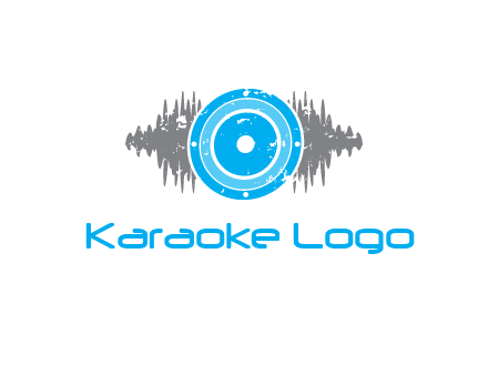 sound waves behind speaker logo