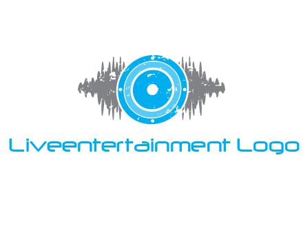 sound waves behind speaker logo