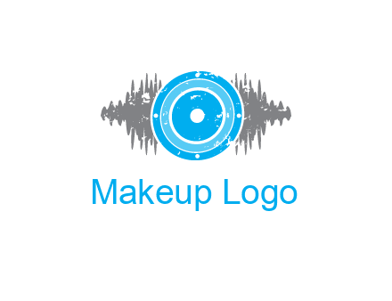 sound waves behind speaker logo