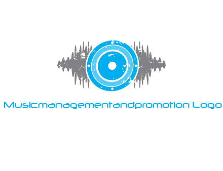sound waves behind speaker logo