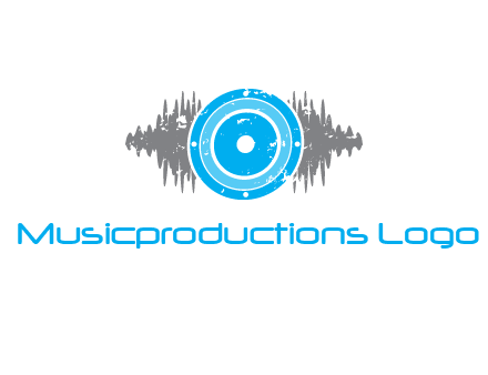 sound waves behind speaker logo