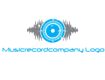 sound waves behind speaker logo