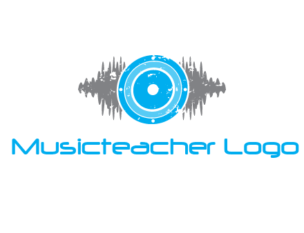 sound waves behind speaker logo