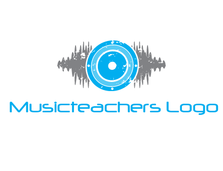 sound waves behind speaker logo