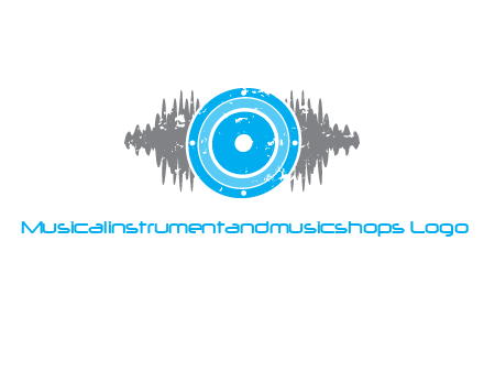 sound waves behind speaker logo