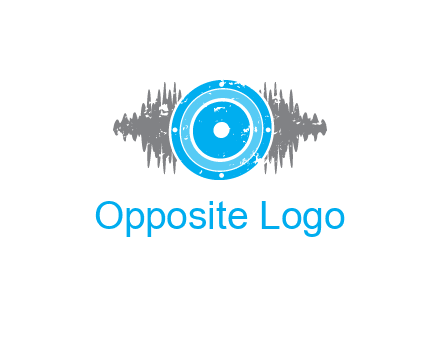 sound waves behind speaker logo