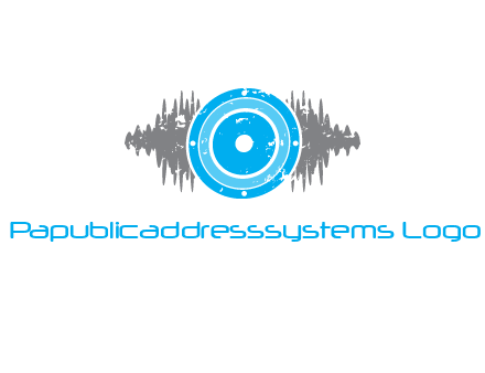 sound waves behind speaker logo