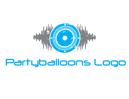 sound waves behind speaker logo