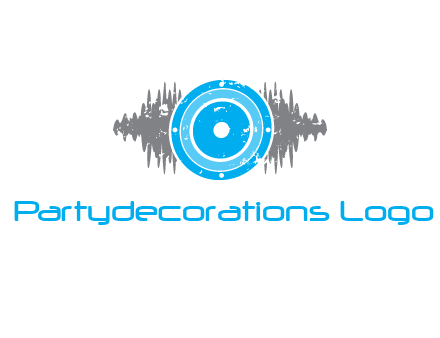 sound waves behind speaker logo