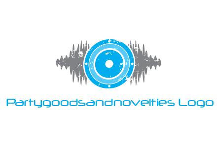 sound waves behind speaker logo