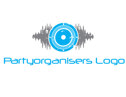 sound waves behind speaker logo