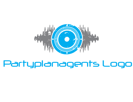 sound waves behind speaker logo