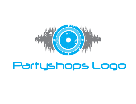 sound waves behind speaker logo