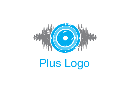 sound waves behind speaker logo