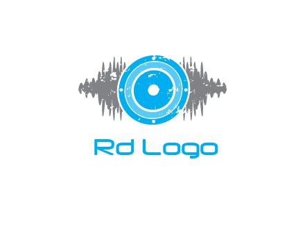 sound waves behind speaker logo