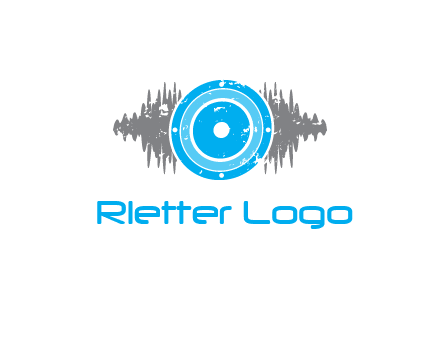 sound waves behind speaker logo