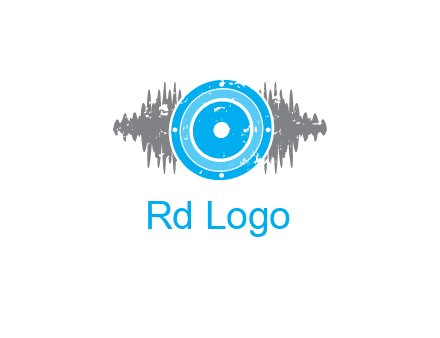 sound waves behind speaker logo
