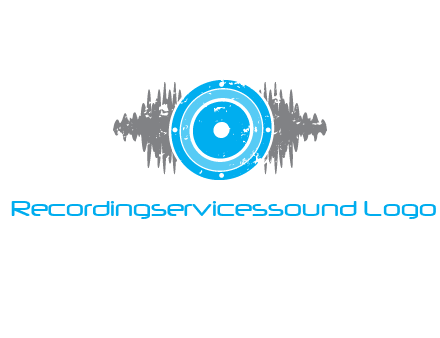 sound waves behind speaker logo