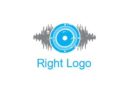 sound waves behind speaker logo