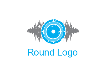 sound waves behind speaker logo